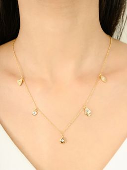 METALM - Yellow Gold Hamsa Charm Necklace