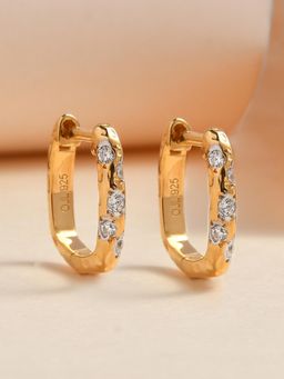 Ornate Jewels - 925 Silver Yellow Gold Huggie Hoop Earrings for Women & Girls