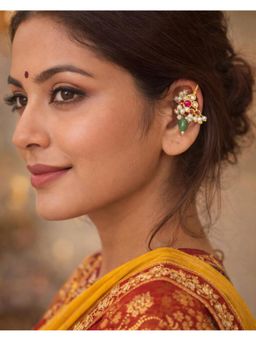Shopsiiri - Padma Kundan Pearl Ear Cuffs