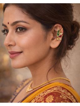 Shopsiiri - Mayura Enamel Bird Ear Cuff