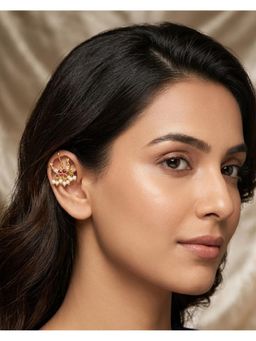 Shopsiiri - Noor Arc Enamel Pearl Ear Cuffs