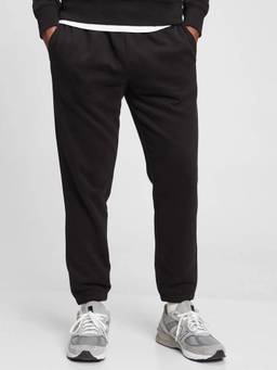 GAP - Black Solid Regular Fit Mid Rise Jogger