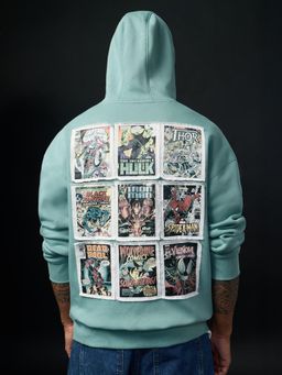 The Souled Store - Marvel Comics Men Blue Oversized Hoodie