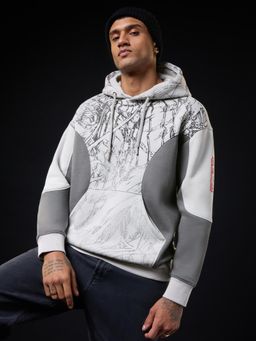 The Souled Store - Ronin Grey Men Oversized Hoodie