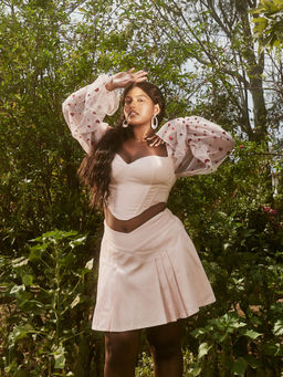 Lea Clothing - Stella Blush Heart Embroidered Skirt (Set of 2)