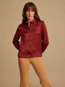 Kazo - Tia Solid Satin Shirt