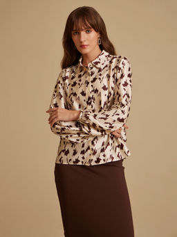 Kazo - Boba White Printed Shirt