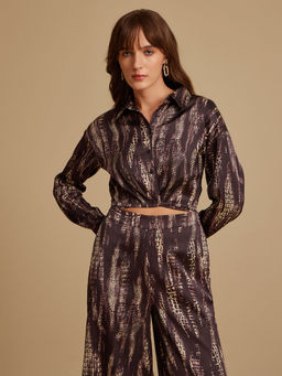 Kazo - Celeste Cropped Printed Shirt