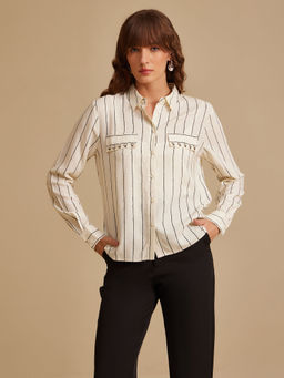 Kazo - Betsy White Embellished Shirt
