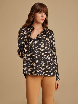 Kazo - Foster Black Printed Shirt