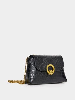 Styli - Women Textured Cross Body Bag Black PU