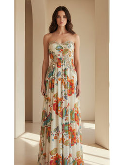 Basanti Kapde aur Koffee - Ivory Crepe Garden Embroidered Jumpsuit