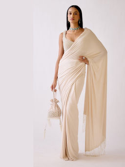 Basanti Kapde aur Koffee - The Sundowner Glam Draped Saree with Stitched Blouse