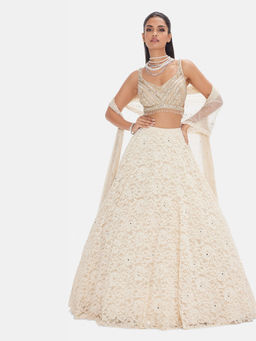 Basanti Kapde aur Koffee - The Ivory Nymph Lehenga with Stitched Blouse and Dupatta