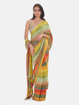 Basanti Kapde aur Koffee - The Desert Prism Saree With Stitched Blouse