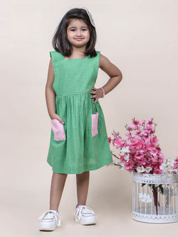 JILMIL - Girls Sheen Solid Cotton Dress