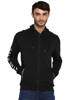 Lee - Regular Fit Black Solid Sweatshirt