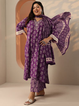 Extra love by Libas - Women Printed Cotton Kurta and Pant with Dupatta