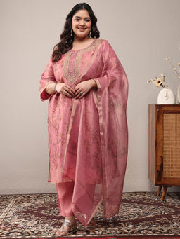 Extra love by Libas - Women Printed Silk Blend Kurta and Pant with Dupatta