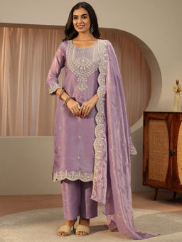 Libas - Women Embellished/Sequined Tissue Kurta and Pant with Dupatta
