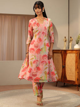 Libas - Women Embellished/Sequined Chiffon Kurta with Pant