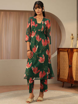 Libas - Women Embellished/Sequined Chiffon Kurta with Pant