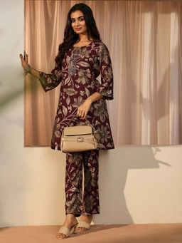 Libas - Women Printed Silk Blend Co-Ord Set