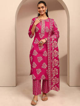 Gerua By Libas - Women Printed Cotton Blend Kurta and Pant with Dupatta