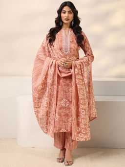 Gerua By Libas - Women Mirror Work Cotton Blend Kurta and Pant with Dupatta