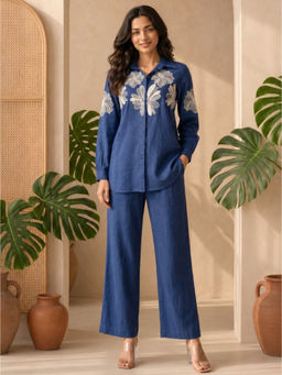 Autumnlane - Women Embroidered Cotton Co-Ord Set
