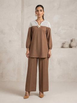 Autumnlane - Women Embroidered Cotton Co-Ord Set