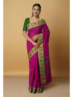 Unnati Silks - Wine Pure Pavani Venkatagiri Cotton Saree