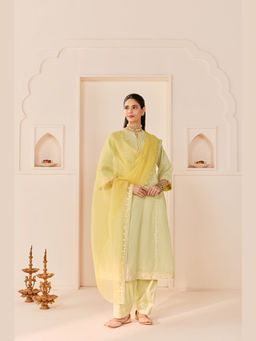 Sheetal Batra - Firdaus - Mint Green Long Kalidaar Chauga With Dogri Salwar And Dupatta