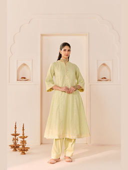 Sheetal Batra - Firdaus - Mint Green Long Kalidaar Chauga With Dogri Salwar