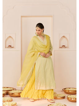 Sheetal Batra - Ruhani - Mint Green Short Kurta With Sharara And Dupatta