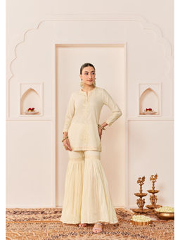 Sheetal Batra - Yasneen -Daisy Ivory Short Kurta With Gharara