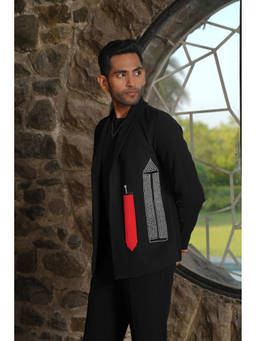 HILO DESIGN - Off-Duty - Black Indo-Western Blazer