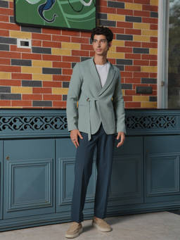 HILO DESIGN - Deccan Moss - Grey Stretch Urban Blazer