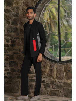 HILO DESIGN - Off-Duty - Black Indo-Western Blazer With Trouser