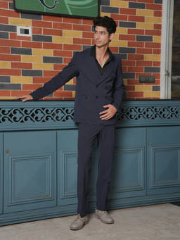 HILO DESIGN - Noxion - Black Stretch Urban Blazer With Trouser