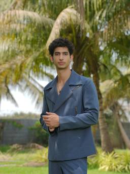 HILO DESIGN - Nebula Verge Denim Blue 4-Way Stretch Shacket