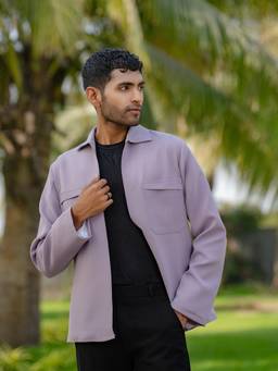 HILO DESIGN - The Regal Layer Lavender British Suiting Shacket
