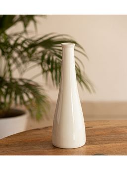 ExclusiveLane - Decorative Ceramic Vase Handglazed Studio Pottery White
