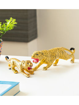 ExclusiveLane - 2 Meenakari Decorative Showpiece Figurines Handpainted Yellow