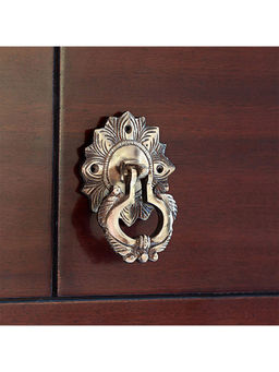 ExclusiveLane - Florets Hand Etched Carved Door Handle in Brass Gold