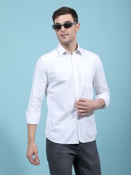 CRIMSOUNE CLUB - Men's White 100% Cotton Shirt