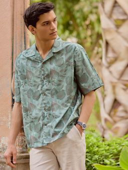 Andamen - Men's Casual Cotton Print Relaxed Fit Shirt