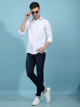 CRIMSOUNE CLUB - Men's White Solid Shirt