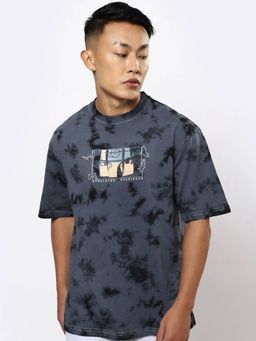 Bewakoof - Men's Grey Anime Tie & Die Oversized T-shirt