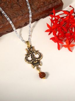 Estele - Gehena Stylish Spiritual Trishul Rudraksha Pendant Chain